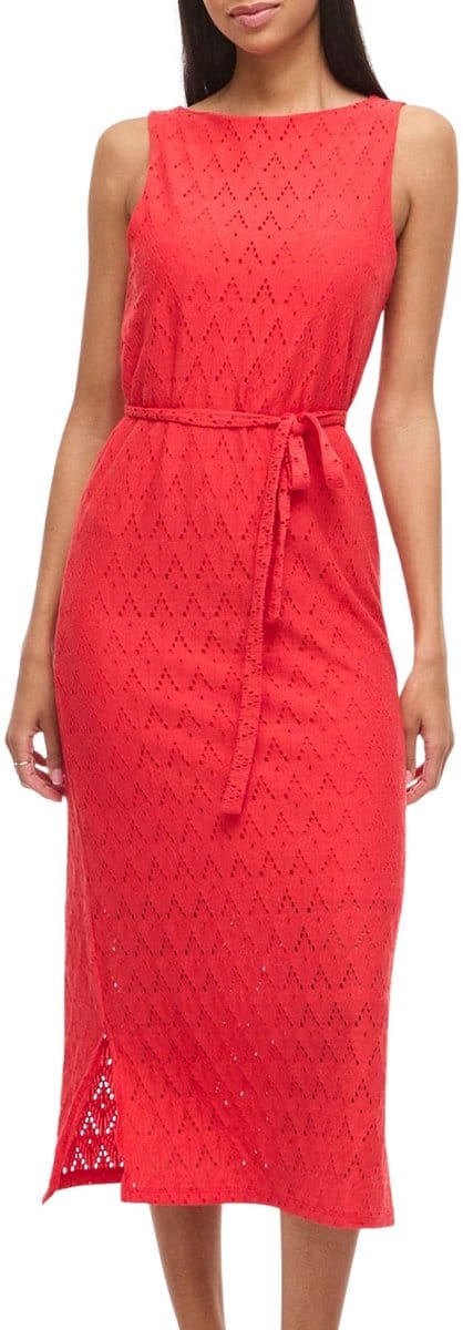 Vila Malina V-Neck Midi Jurk Dames