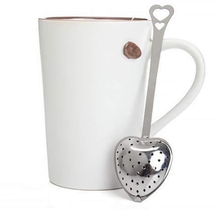 Dailygoods- Theezeef Hartvormig - Theefilter - Losse Thee - Steiler Met Handvat - RVS - Antislip Grip
