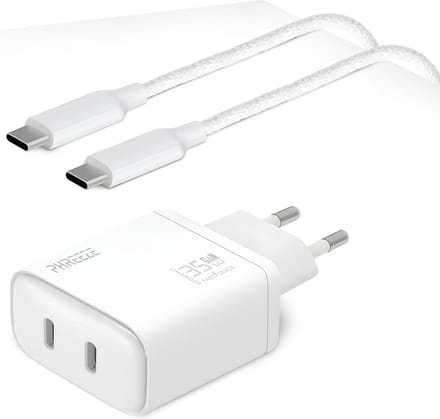 Usb C Kabel 1 Meter met 35w usb-C Oplader - 2 usbC Poorten - GaN Technologie Snellader