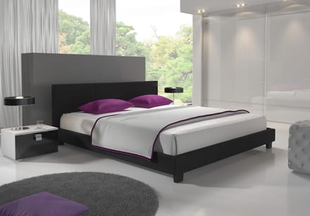 Meubella - Tweepersoonsbed George - Zwart - 160x200 cm