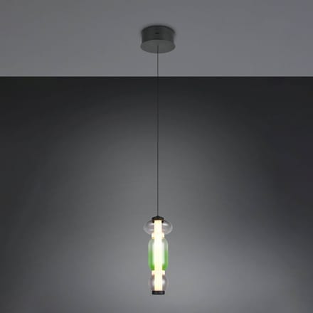 Trio Lighting LED hanglamp Minerva, Ø 15 cm, kleurrijk, glas, CCT, dimbaar