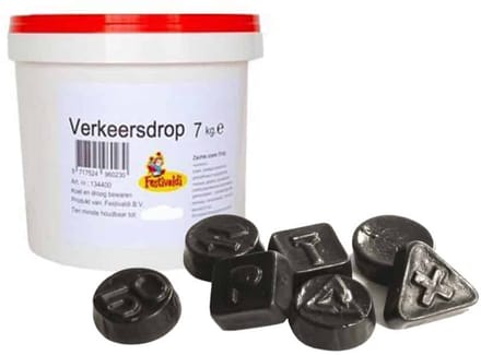 Harlekijntjes - Verkeersdrop Zacht Zoet - Emmer 7 Kilo