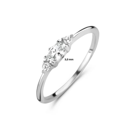 Gerhodineerd Zilver Ring Trilogie Met Zirkonia 1334786