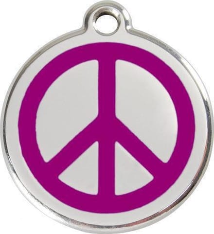 Red Dingo Hondenpenning 30 mm peace paars
