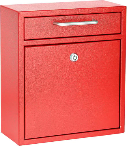 Gemakkelijk te monteren veilige muurbak voor post en sleutels - Rood