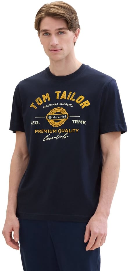 Tom Tailor - T-shirt met logoprint - Maat S - Dark Blue