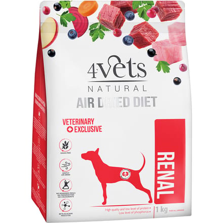 1kg 4vets Natural Renal Droog Hondenvoer