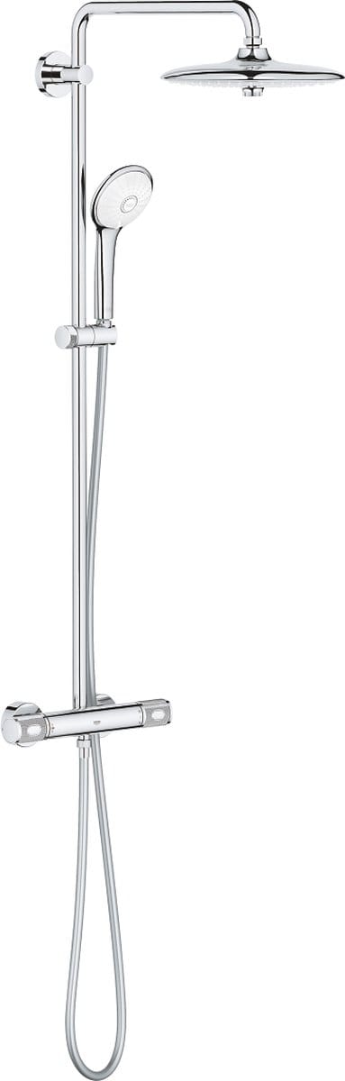 GROHE Euphoria Regendoucheset Opbouw- hoofddouche 26cm - massage handdouche rond - thermostatisch - chroom