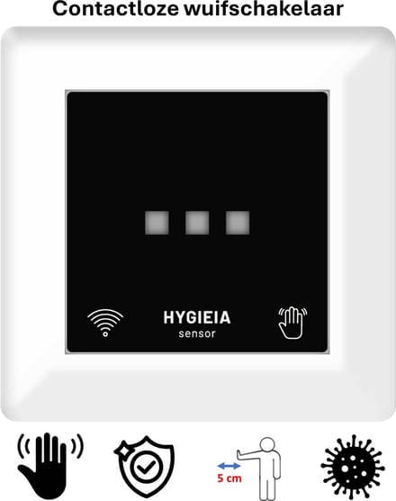 Freelux Aanraakvrije bediening | Led Schakelaar | 230VAC/10A | Signaal wit glans