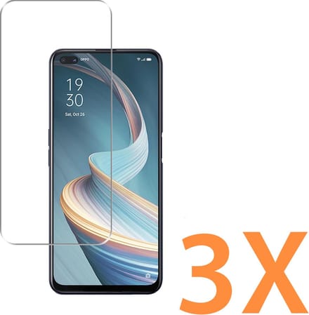 Glasplaatje Geschikt voor: OPPO Reno 4Z - 3x Screenprotector - screen protector - glas - bescherm - beschermglas