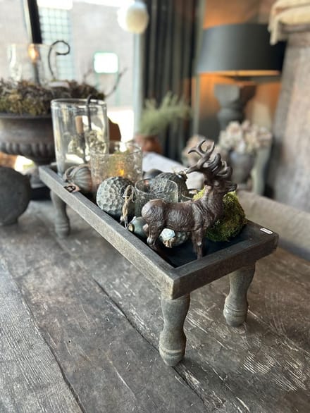 LUKSA| DIENBLAD OP POOTJES| HOUTEN DIENBLAD| LUKSA| DECORATIE