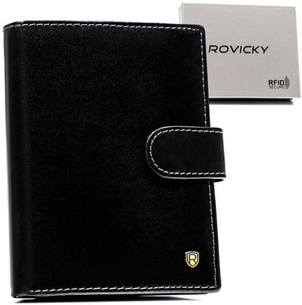 Rovicky - Lederen Herenportemonnee - RFID Technologie - Verticale Indeling