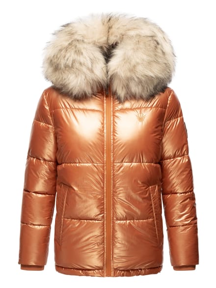 Navahoo Premium Dames Winterjas Tikunaa – Puffer Look, Warm & Met Kunstbontkraag