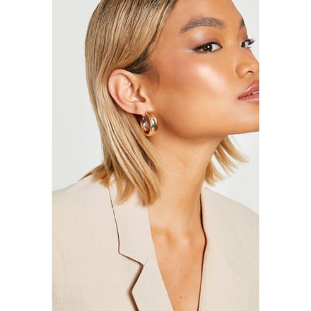 boohoo Dames Simple Gouden Chunky Oorbellen | Gold
