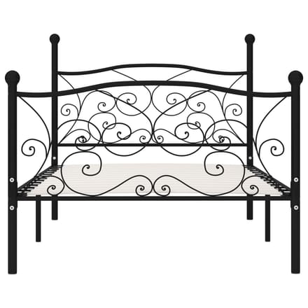 vidaXL - Bedframe - met - lattenbodem - metaal - zwart - 100x200 - cm