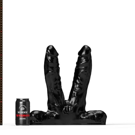 All Black Steroïd - Teamwork - Dildo - 34,5 x 7,2 cm - zwart