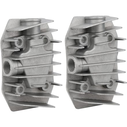 2 Stuks Luchtcompressor Cilinderkop 435P Aluminium Fittingen Koelkap 48mm x 72mm