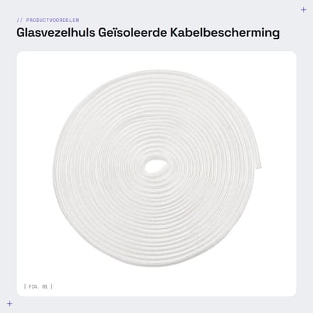 Dailygoods - Glasvezelhuls Geïsoleerde Kabelbescherming voor Hoge Temperatuur - 16,4Ft-4mm Wit