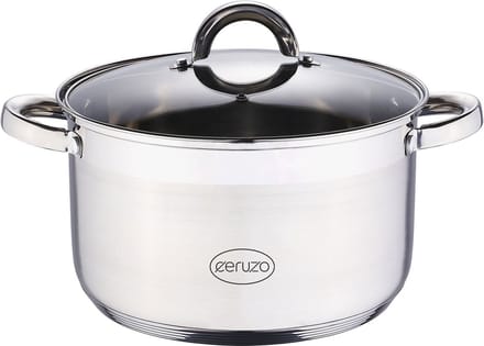 Ceruzo Kookpan - RVS - Diameter 24 cm - H 14.5 cm - 6.3 L - alle Warmtebronnen