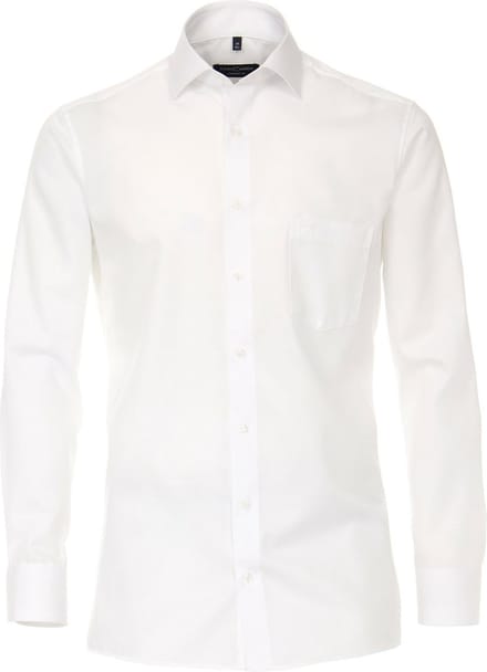 CASA MODA comfort fit overhemd - wit twill - Strijkvrij - Boordmaat: 40 (EU maat: M)