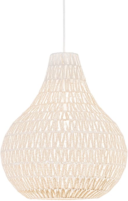 QAZQA Lina Drop 45 - Grote hanglamp - 1 Lichts - Ø45 cm - wit
