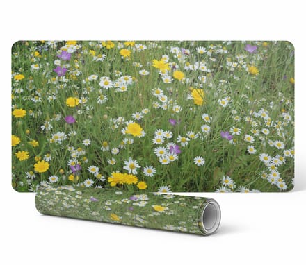 Antislip bureauonderlegger met bloemenweidepatroon 90x45 cm