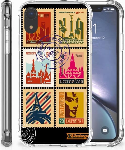 Apple iPhone Xr Telefoonhoesje met valbescherming Postzegels