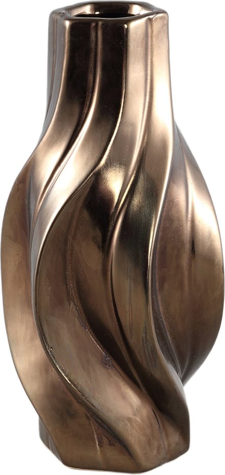 PTMD Bloempot Ivel - 15x15x30 cm - Keramiek - Brons