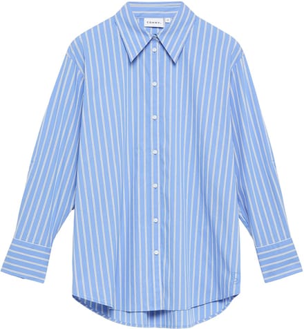 Oversized lange gestreepte popeline blouse dames COMMA