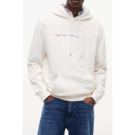 Tommy Hilfiger Regular Repeat Hoodie Ancient White Größe: S | Kaputzenpullis Outlet | Herren | Weiß