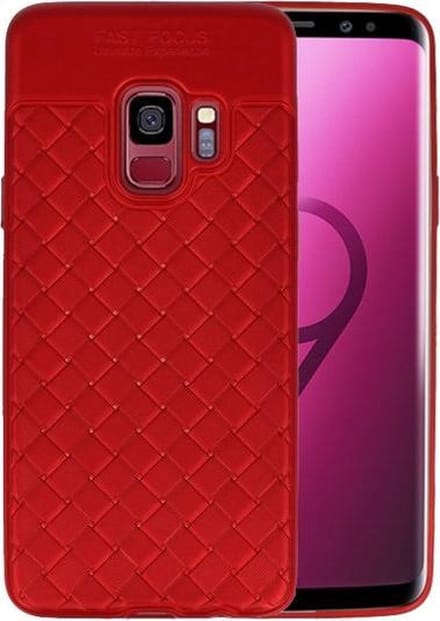 Rood Geweven TPU case hoesje voor Samsung Galaxy S9