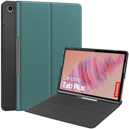 Coverup Tablethoes geschikt voor Lenovo Tab Plus Hoesje - Tri-Fold Book Case met Wake/Sleep - Groen