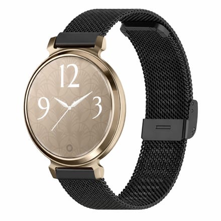 By Qubix - Milanese bandje met klemsluiting - Zwart - Geschikt voor Garmin Lily 2