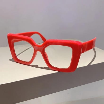 Merkdesign oversized bril modieuze dames vierkant montuur stijlvol accessoire voor foto's red