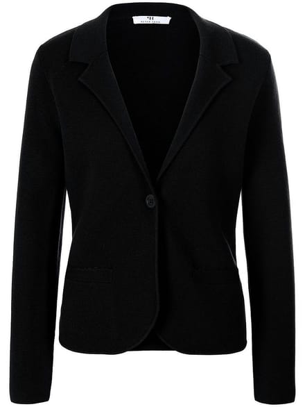 Tricotblazer reverskraag Van Peter Hahn zwart