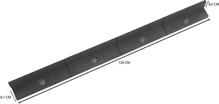 55,2 m flexibele gazonrand - 46x1,2 m - grijs - incl. hamer