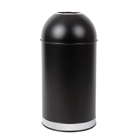 Bolero Zwart Stalen Afvalbak met Open Deksel - CW954