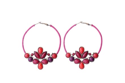 Behave - Grote Statement Oorbellen – Rood, Roze, Paars Boho Chic Oorringen