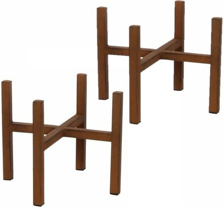 Mica Decorations - 2x stuks - bloempot plantenstandaard/verhoger - roest - H16 x B16 cm