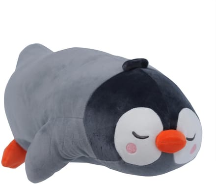 UNUS® Pinguin knuffelkussen zijslaapkussen 50cm grijs
