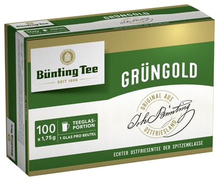 Bunting Thee Grungold Theebeutel Pak - 10x 100 stuks