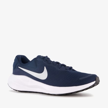Nike Revolution 7 - Maat 42.5 - Donkerblauw / Wit - Hardloopschoenen Heren