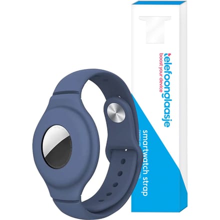 Apple Airtag siliconen polsband - Blauw/Grijs