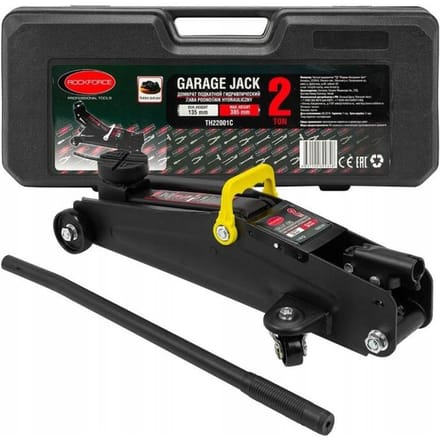 Rockforce RF-TH22001C - Hydraulische Garagekrik - 2T - Niskoprofilowy Design - Draagvermogen: 2 Ton
