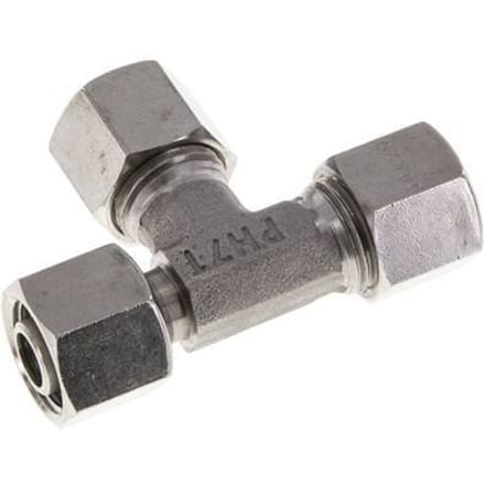 10L RVS L-vorm Snijringkoppeling Draaidoorvoer 315bar Verstelbaar ISO 8434-1