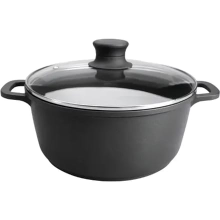 Aluminium steelpan met deksel van gesmolten glas Lacor Titanium Pro D.16 cm