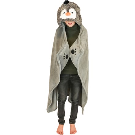 Noxxiez knuffeldeken met capuchon Pinguin