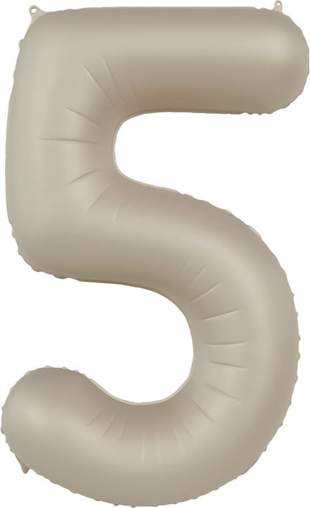 Folieballon Cijfer 5 - Creamy Latte - Ultra Matt - 86 cm