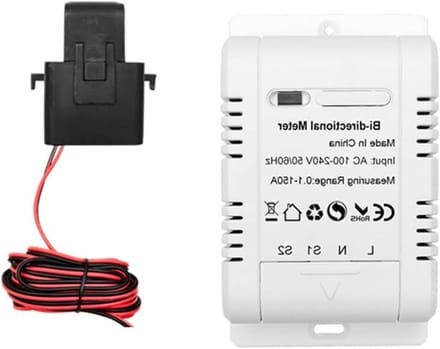 Energiemeter WiFi - Stroommeter Verbruik - Energie Monitoren - Bidirectionele Meting - 11 x 11 x 4 cm - Wit