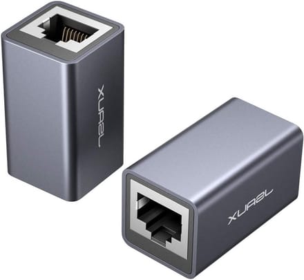 LAN Kabel Verlenging 10 Gigabit, Ethernet Adapter voor Netwerkverbinding, RJ45 Coupling voor Cat 8/7/6/5/5e - 2 Stuks